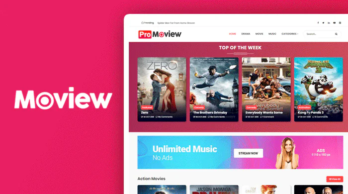 Moview Premium Blogger Template Free Download by ThemeHint